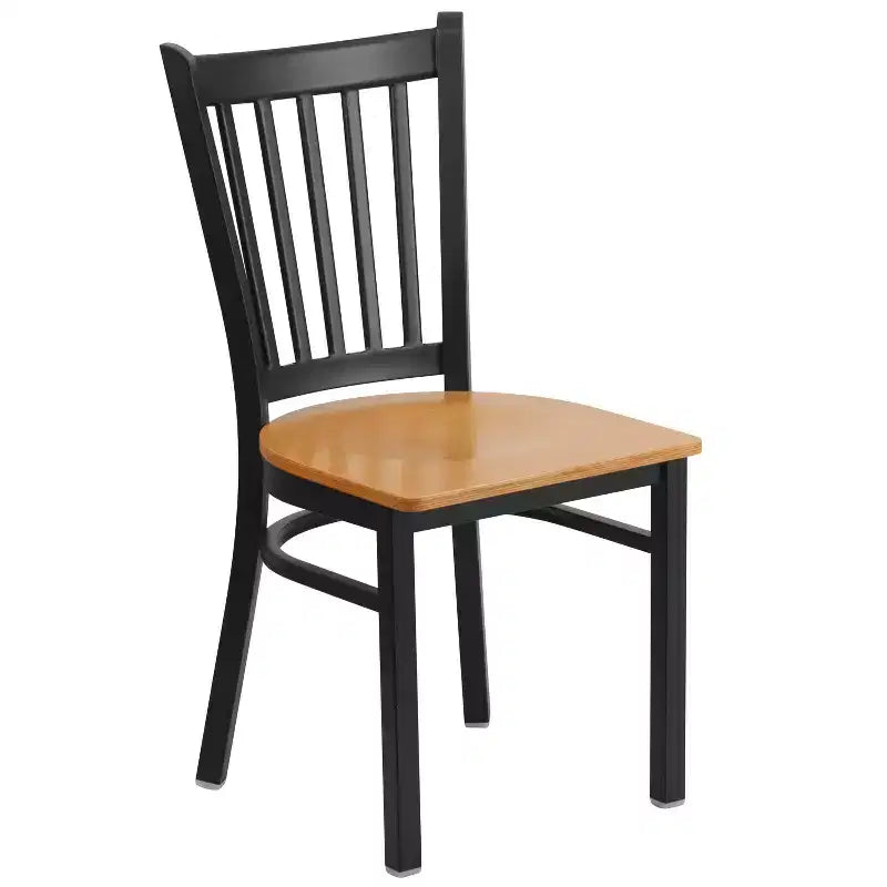 Emma and Oliver 2 Pack Vertical Back Metal Restaurant Chair