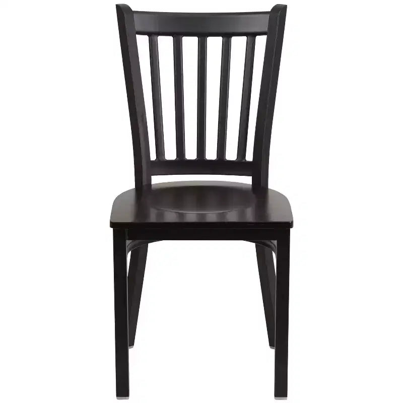 Emma and Oliver 2 Pack Vertical Back Metal Restaurant Chair