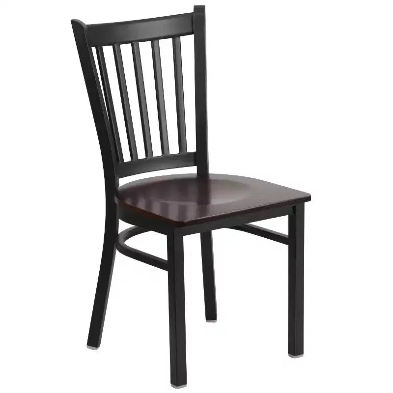 Emma and Oliver 2 Pack Vertical Back Metal Restaurant Chair