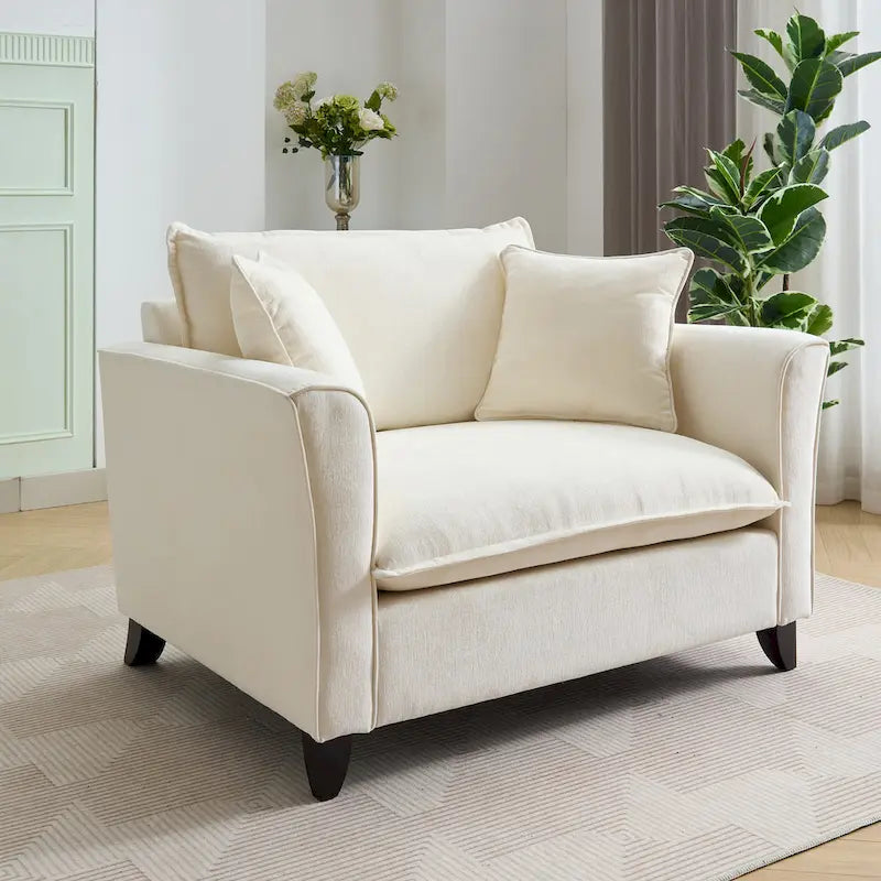 Fauteuil surdimensionné en tissu chenille