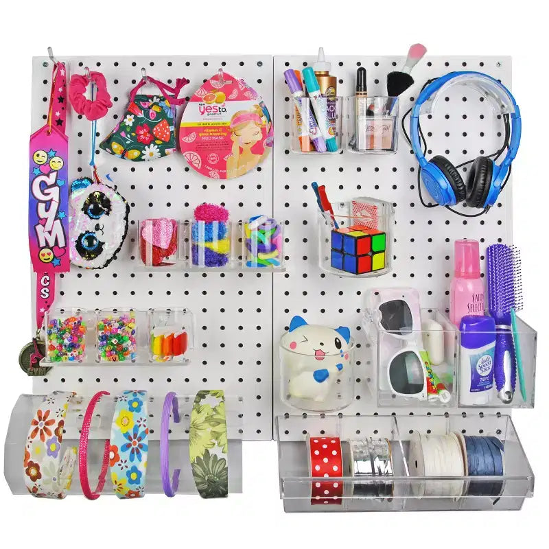 Azar Displays 24-Piece Pegboard Wall Organizer Kit