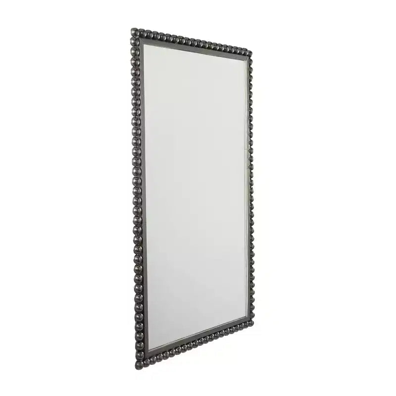 Metal Wall Mirror with Beaded Detailing - CosmoLiving by Cosmopolitan