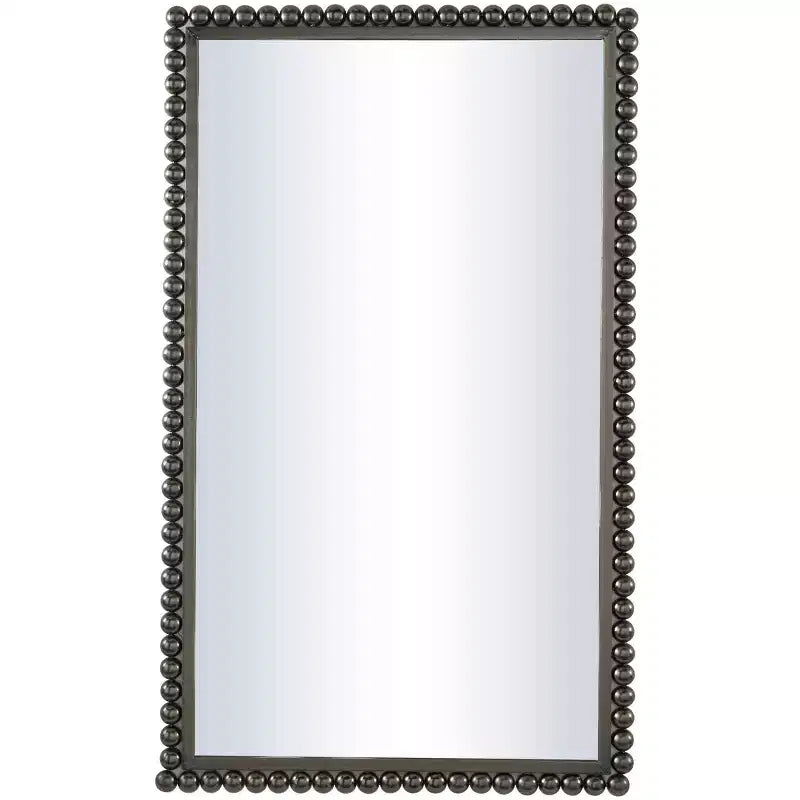 Metal Wall Mirror with Beaded Detailing - CosmoLiving by Cosmopolitan