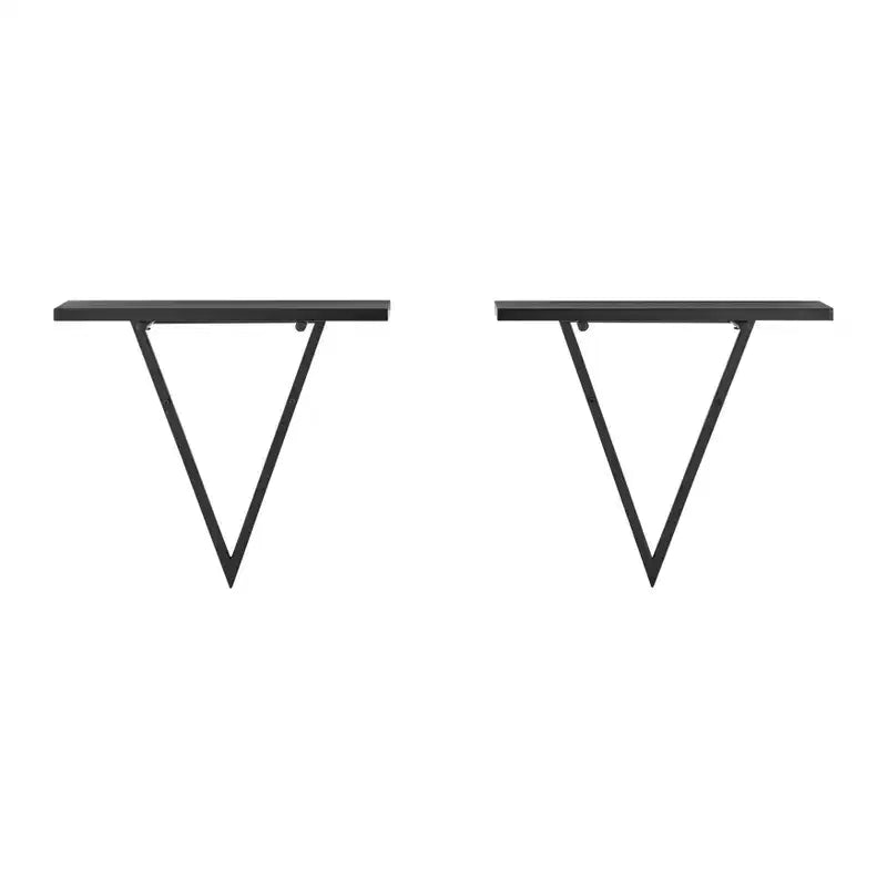 15.7 x 13.5 Set of 2 Reversible Triangle Accent Wall Shelves - Danya B.