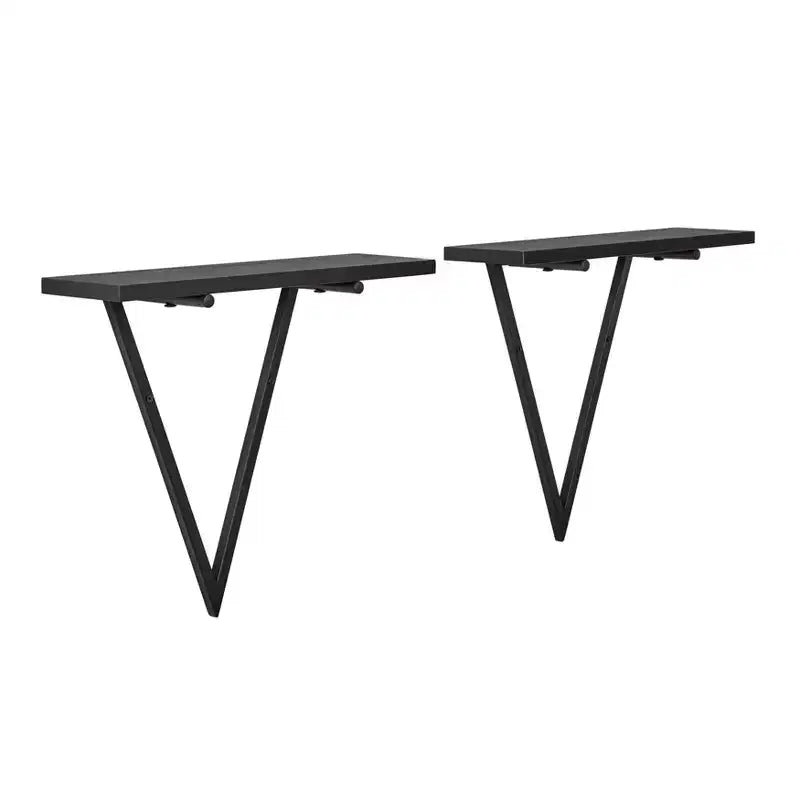 15.7 x 13.5 Set of 2 Reversible Triangle Accent Wall Shelves - Danya B.