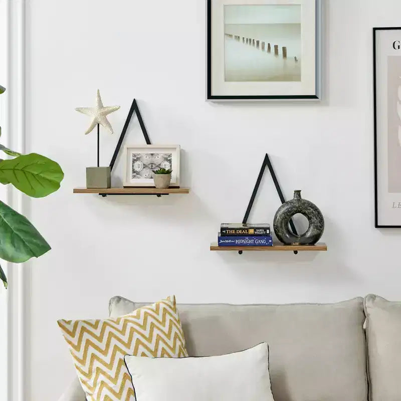 15.7 x 13.5 Set of 2 Reversible Triangle Accent Wall Shelves - Danya B.