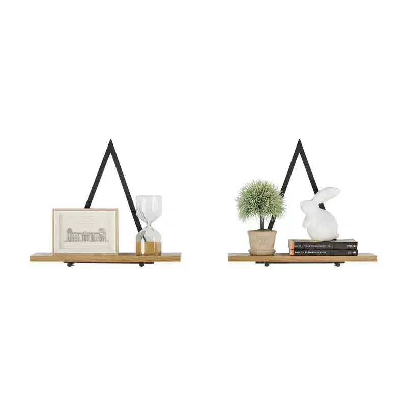15.7 x 13.5 Set of 2 Reversible Triangle Accent Wall Shelves - Danya B.