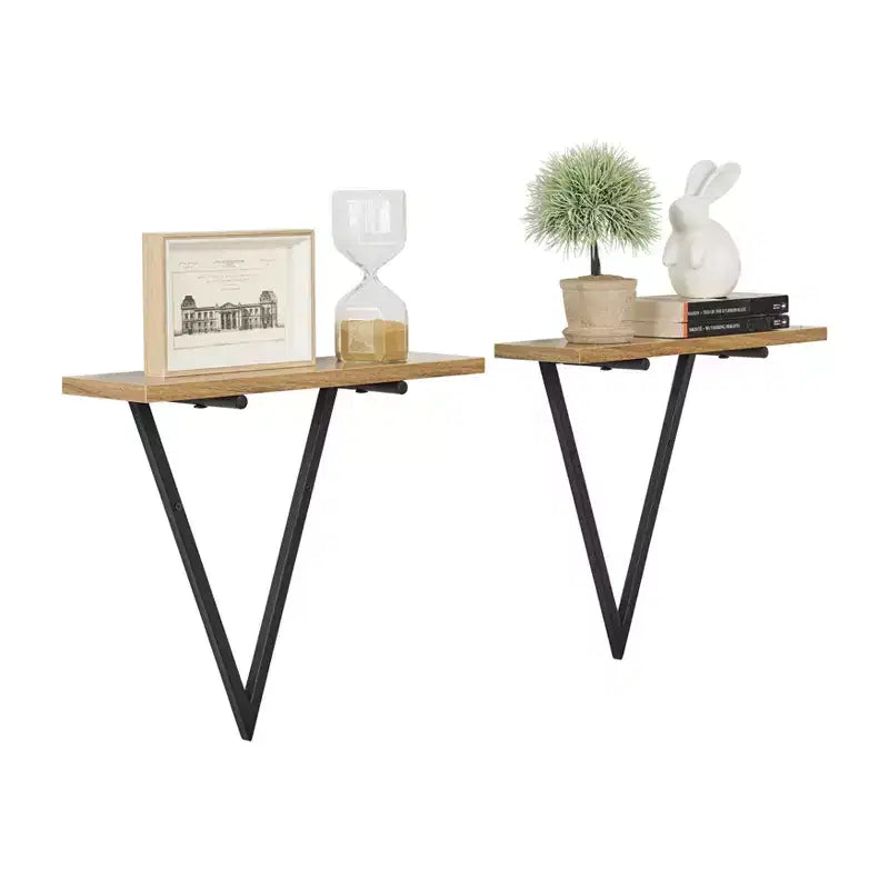 15.7 x 13.5 Set of 2 Reversible Triangle Accent Wall Shelves - Danya B.