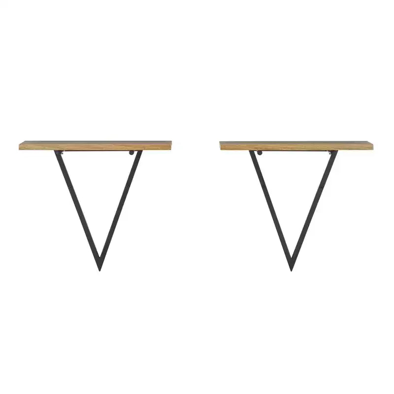 15.7 x 13.5 Set of 2 Reversible Triangle Accent Wall Shelves - Danya B.