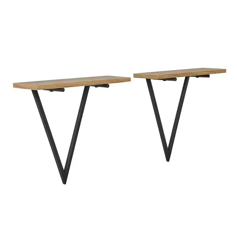 15.7 x 13.5 Set of 2 Reversible Triangle Accent Wall Shelves - Danya B.