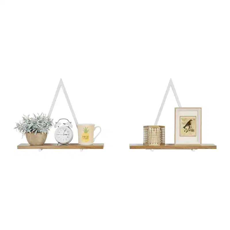 15.7 x 13.5 Set of 2 Reversible Triangle Accent Wall Shelves - Danya B.