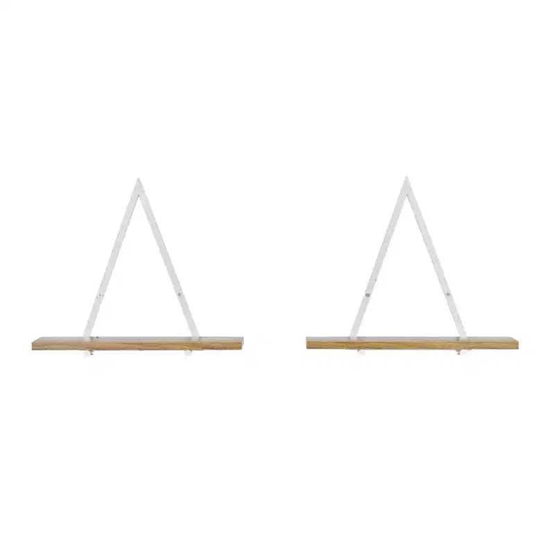 15.7 x 13.5 Set of 2 Reversible Triangle Accent Wall Shelves - Danya B.