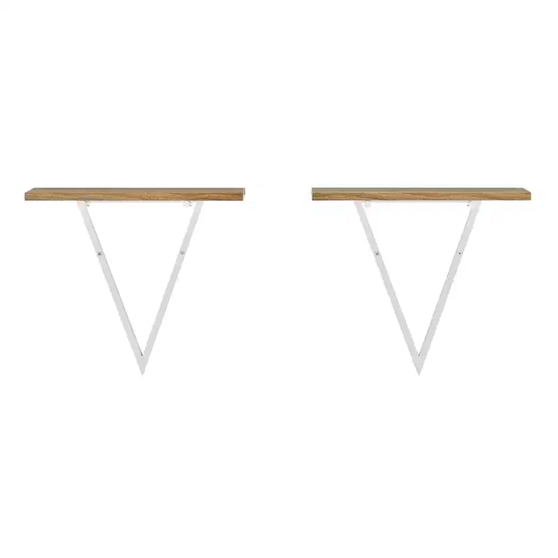 15.7 x 13.5 Set of 2 Reversible Triangle Accent Wall Shelves - Danya B.