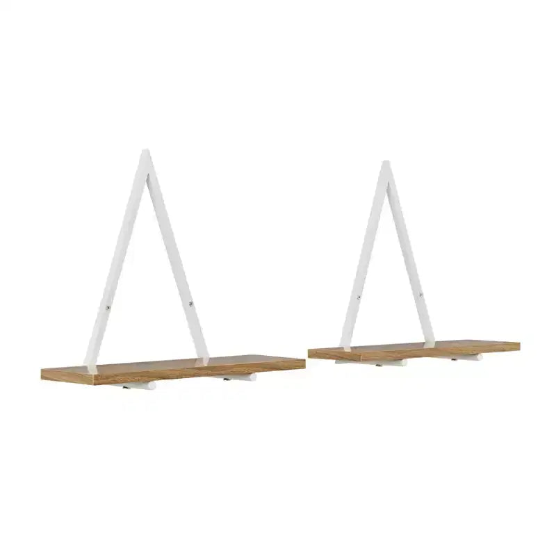 15.7 x 13.5 Set of 2 Reversible Triangle Accent Wall Shelves - Danya B.