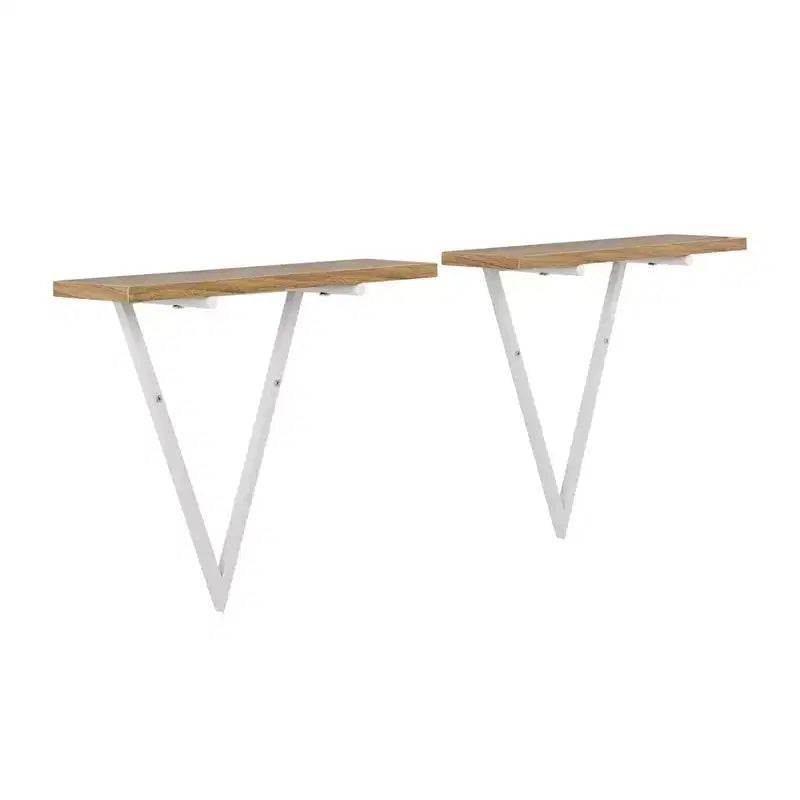 15.7 x 13.5 Set of 2 Reversible Triangle Accent Wall Shelves - Danya B.