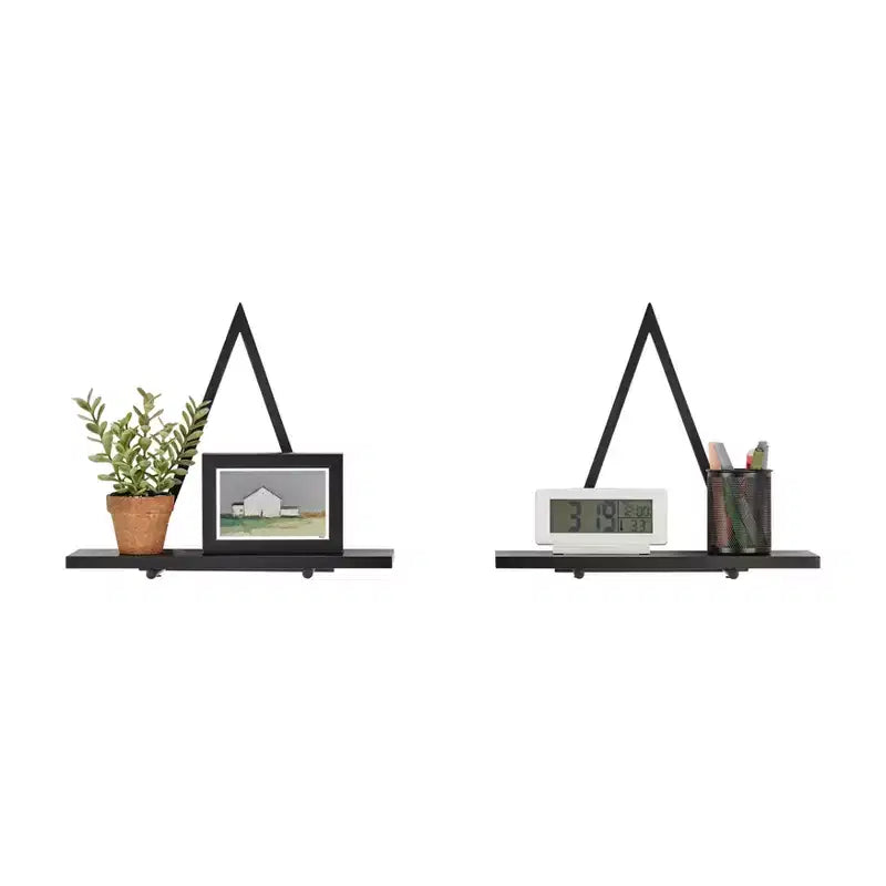 15.7 x 13.5 Set of 2 Reversible Triangle Accent Wall Shelves - Danya B.