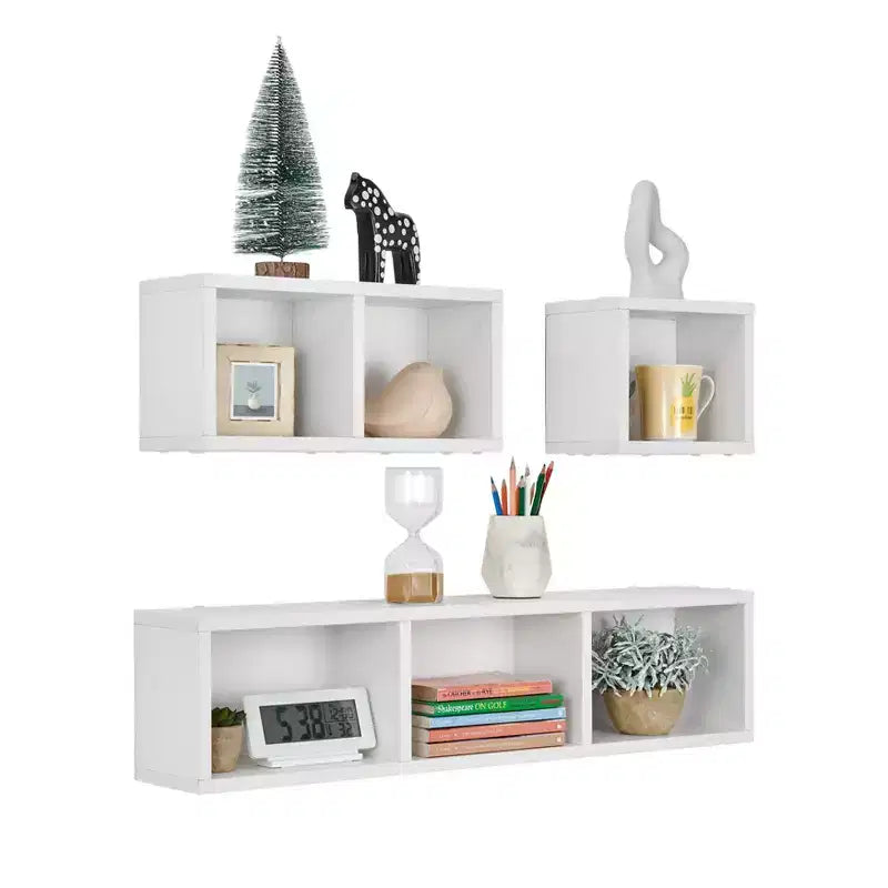 3pc Bauhaus Floating Geometric Cubby Wall Shelf Set - Danya B.