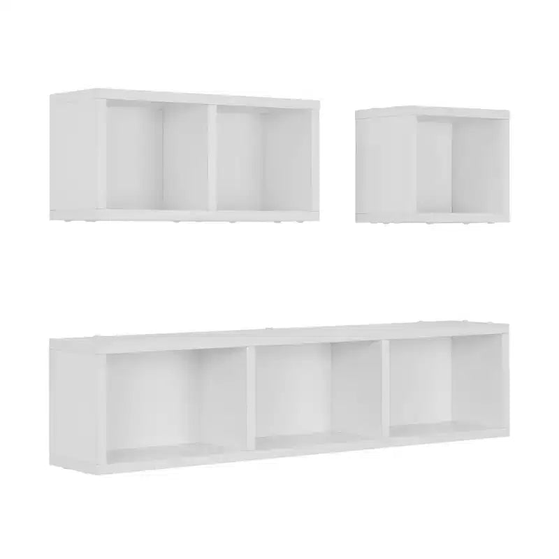 3pc Bauhaus Floating Geometric Cubby Wall Shelf Set - Danya B.
