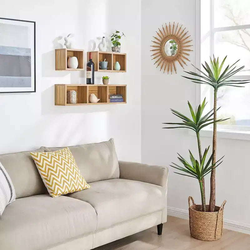 3pc Bauhaus Floating Geometric Cubby Wall Shelf Set - Danya B.