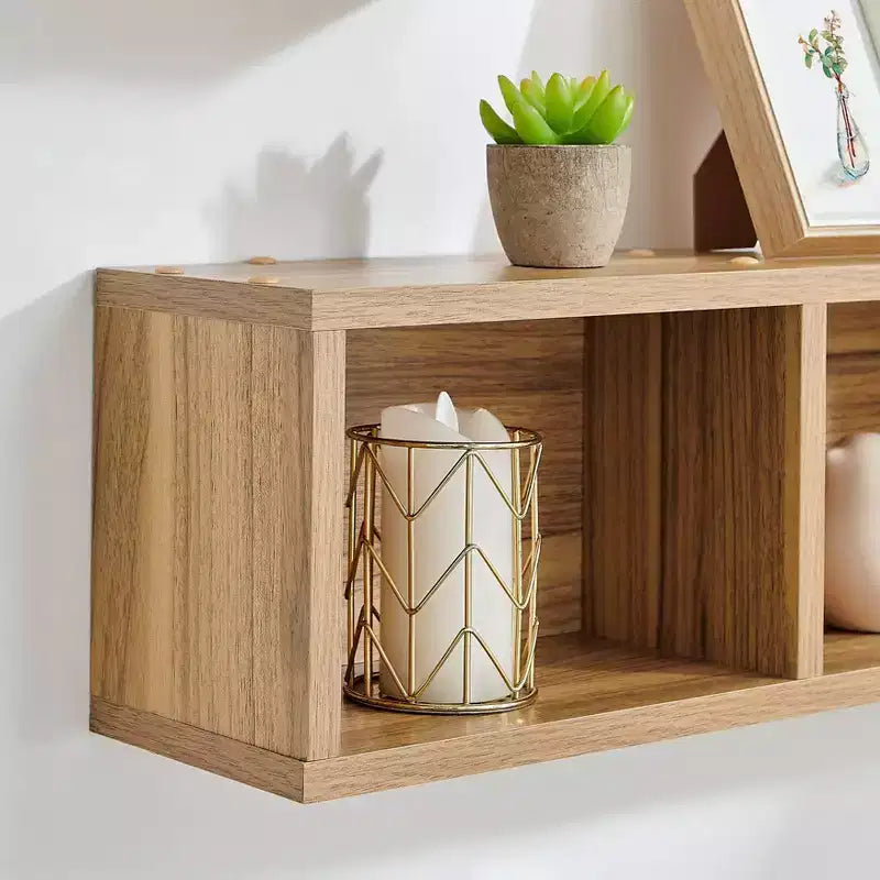 3pc Bauhaus Floating Geometric Cubby Wall Shelf Set - Danya B.