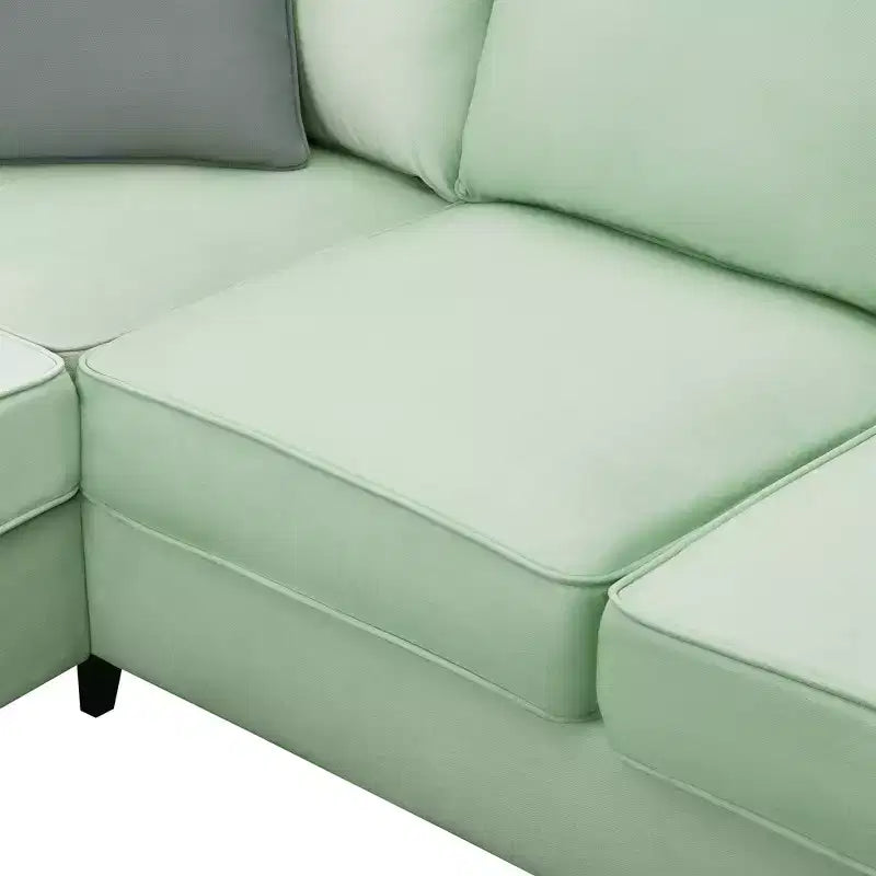 Modular Sectional Sofa 7 Seats with Ottoman L Shape Fabric Sofa Corner Couch Set with 3 Pillows-ModernLuxe