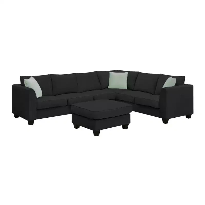 Modular Sectional Sofa 7 Seats with Ottoman L Shape Fabric Sofa Corner Couch Set with 3 Pillows-ModernLuxe