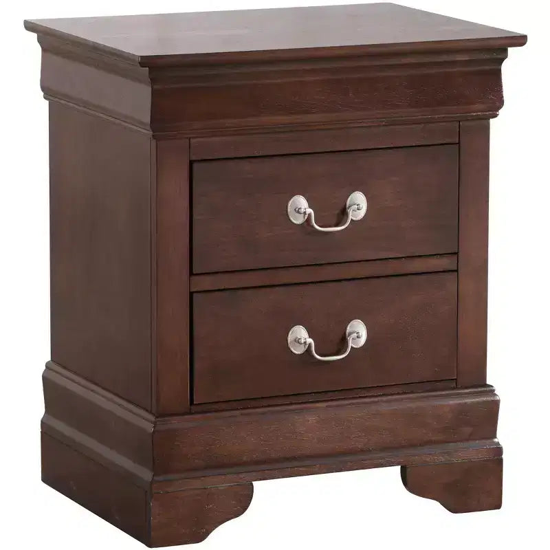 Passion Furniture Louis Philippe 2-Drawer Nightstand (24 in. H X 21 in. W X 16 in. D)