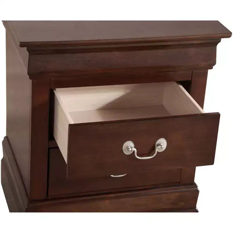 Passion Furniture Louis Philippe 2-Drawer Nightstand (24 in. H X 21 in. W X 16 in. D)