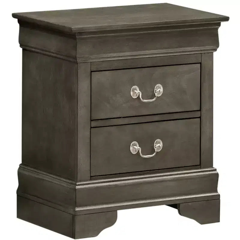 Passion Furniture Louis Philippe 2-Drawer Nightstand (24 in. H X 21 in. W X 16 in. D)