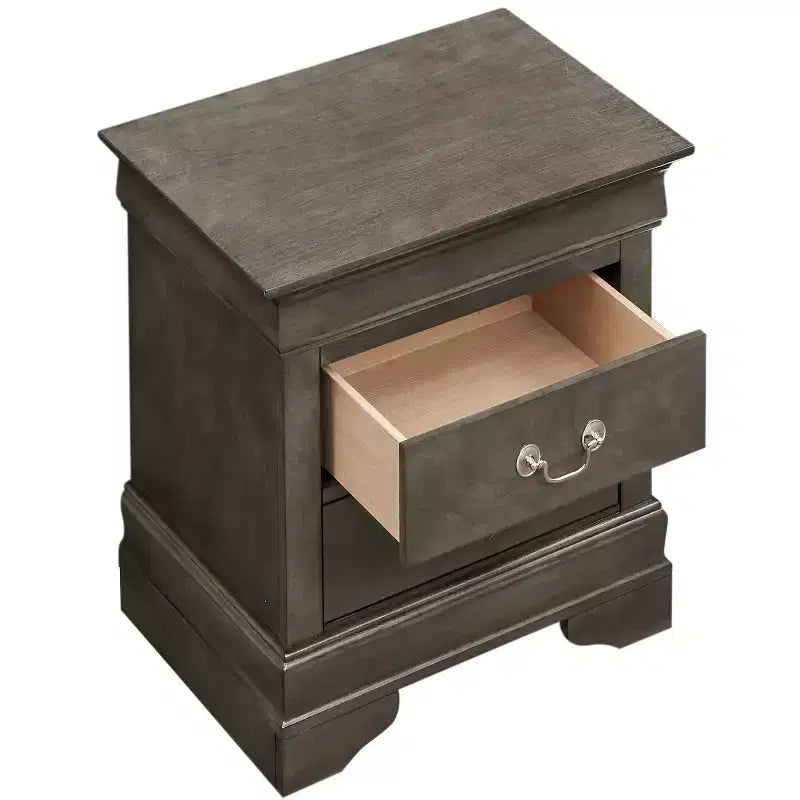 Passion Furniture Louis Philippe 2-Drawer Nightstand (24 in. H X 21 in. W X 16 in. D)