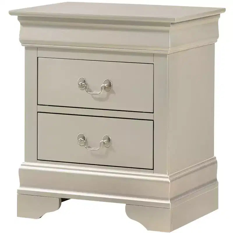 Passion Furniture Louis Philippe 2-Drawer Nightstand (24 in. H X 21 in. W X 16 in. D)