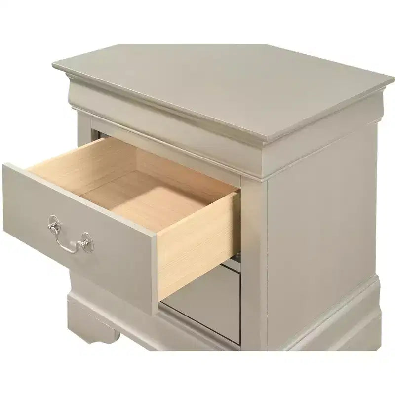 Passion Furniture Louis Philippe 2-Drawer Nightstand (24 in. H X 21 in. W X 16 in. D)