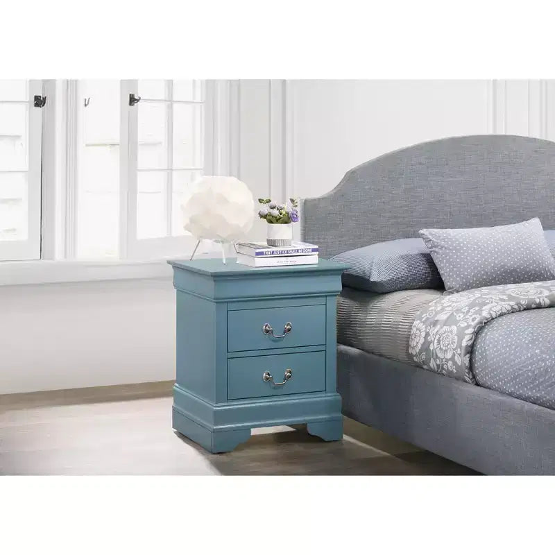 Passion Furniture Louis Philippe 2-Drawer Nightstand (24 in. H X 21 in. W X 16 in. D)