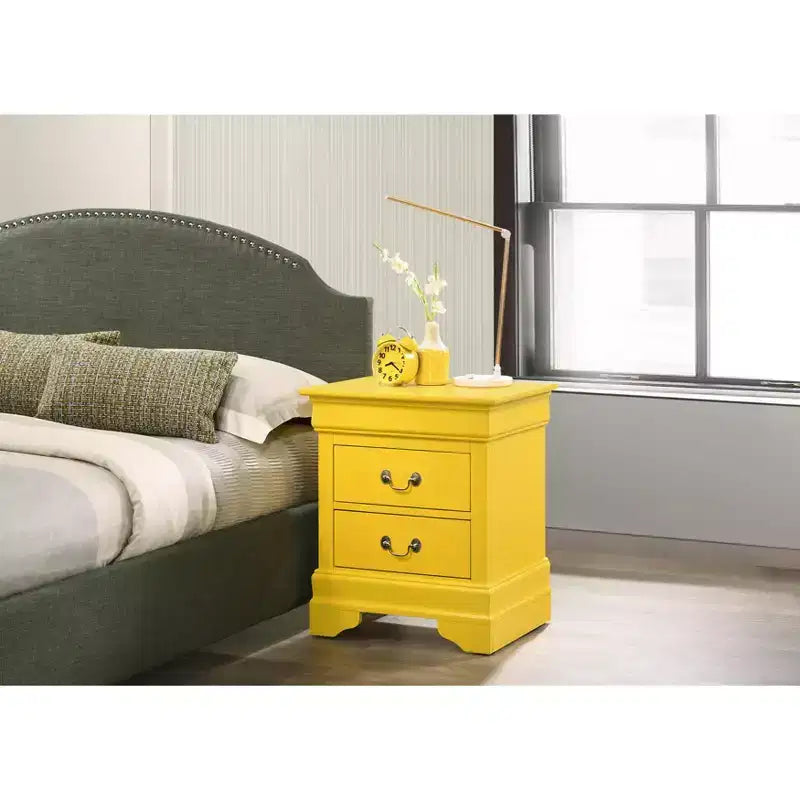 Passion Furniture Louis Philippe 2-Drawer Nightstand (24 in. H X 21 in. W X 16 in. D)