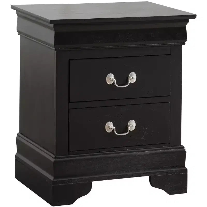 Passion Furniture Louis Philippe 2-Drawer Nightstand (24 in. H X 21 in. W X 16 in. D)
