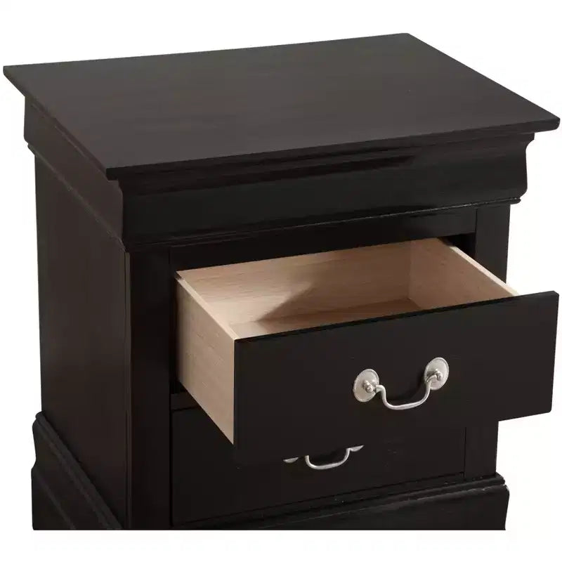 Passion Furniture Louis Philippe 2-Drawer Nightstand (24 in. H X 21 in. W X 16 in. D)