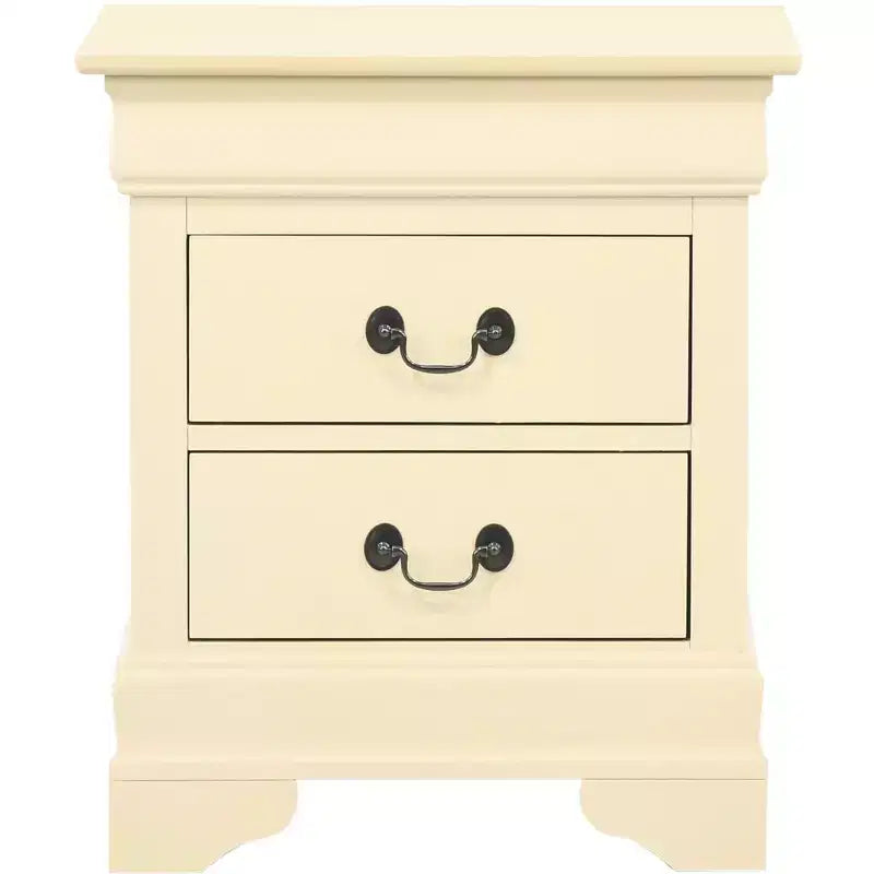 Passion Furniture Louis Philippe 2-Drawer Nightstand (24 in. H X 21 in. W X 16 in. D)