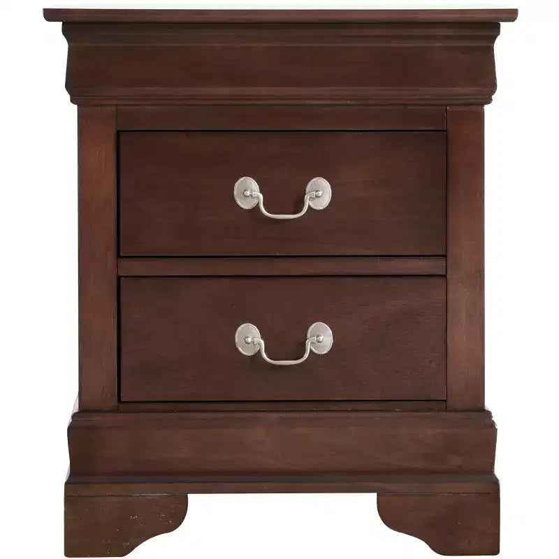 Table de chevet 2 tiroirs Louis Philippe Passion Furniture (24 po H x 21 po L x 16 po P)