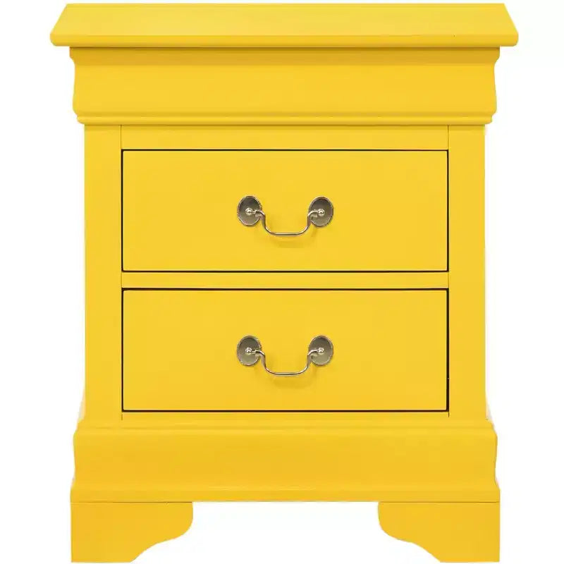 Table de chevet 2 tiroirs Louis Philippe Passion Furniture (24 po H x 21 po L x 16 po P)