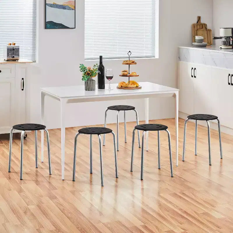 Yaheetech Portable 5 x Plastic Stack Stools Backless Classroom Seating