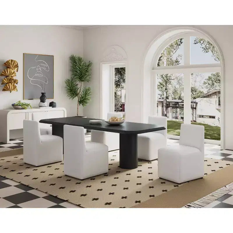 Set of 2 Anna Modern Square Faux Leather Dining Chairs - Manhattan Comfort