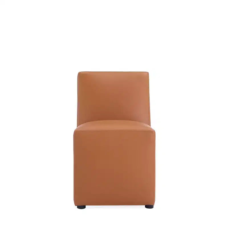 Set of 2 Anna Modern Square Faux Leather Dining Chairs - Manhattan Comfort