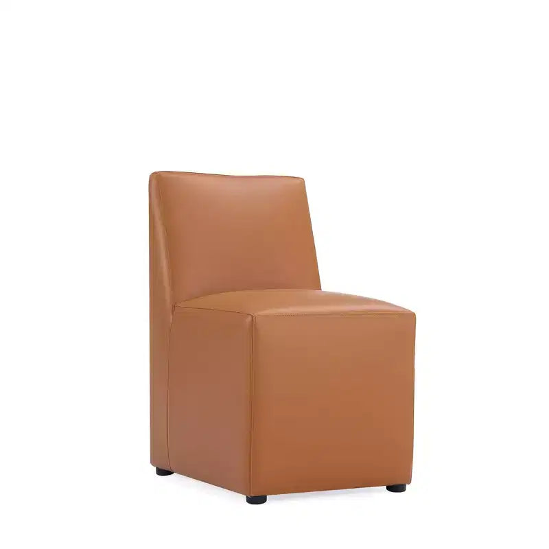 Set of 2 Anna Modern Square Faux Leather Dining Chairs - Manhattan Comfort