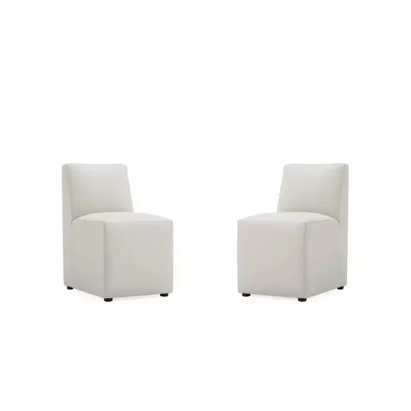 Set of 2 Anna Modern Square Faux Leather Dining Chairs - Manhattan Comfort