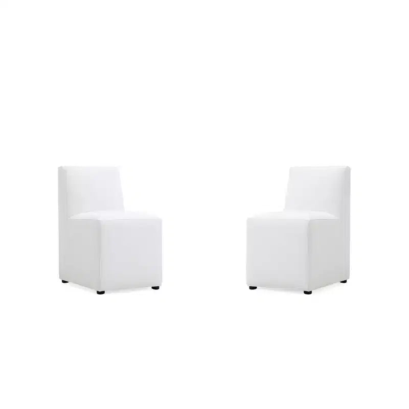 Set of 2 Anna Modern Square Faux Leather Dining Chairs - Manhattan Comfort