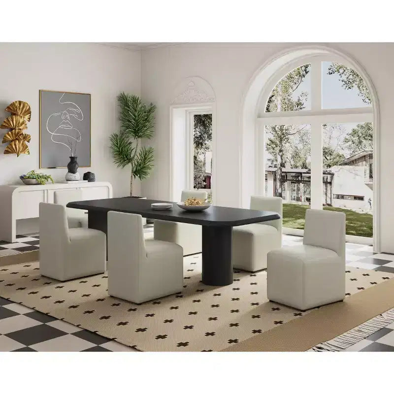 Lot de 2 chaises de salle à manger modernes carrées en similicuir Anna - Manhattan Comfort