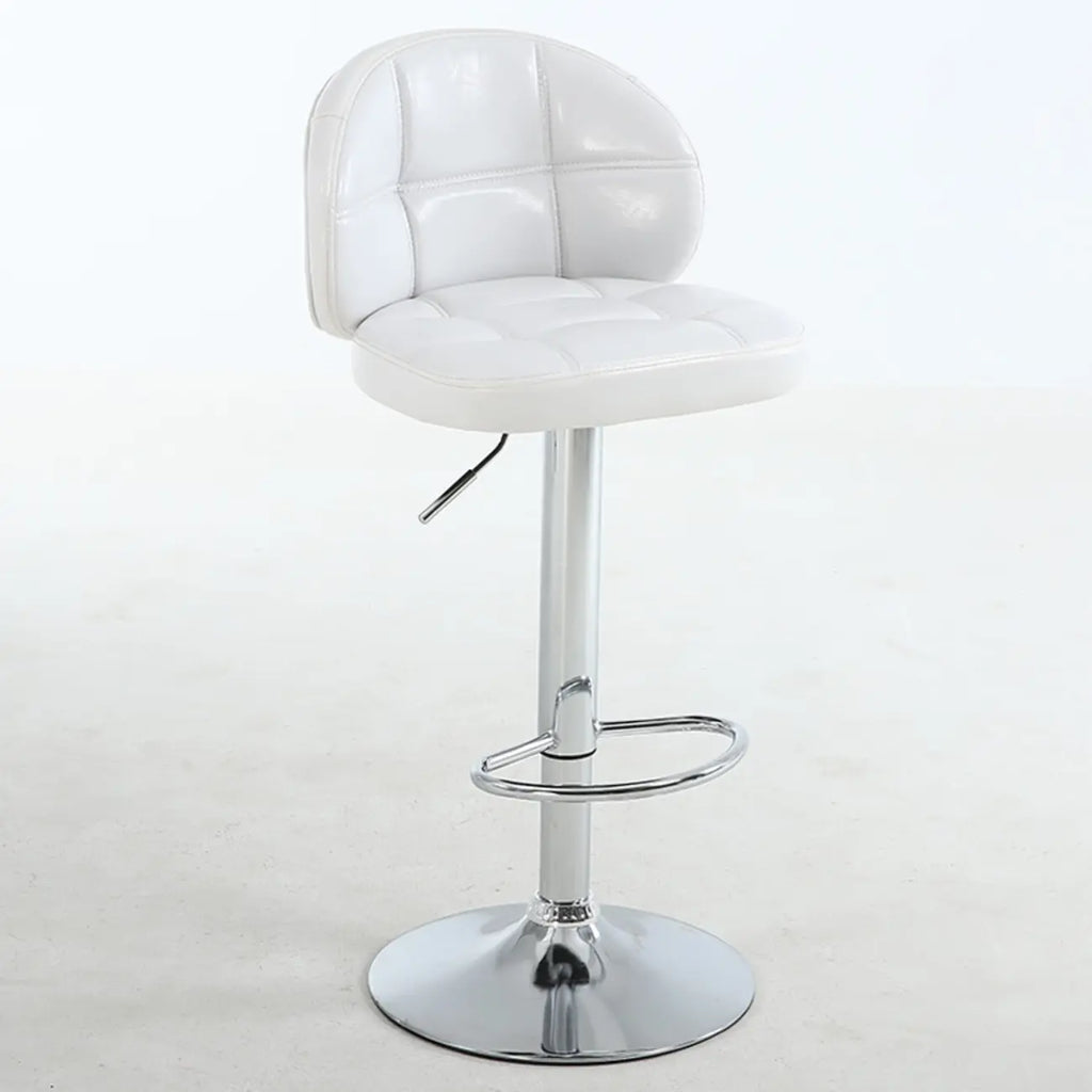 Tabouret de bar réglable pivotant en cuir contemporain