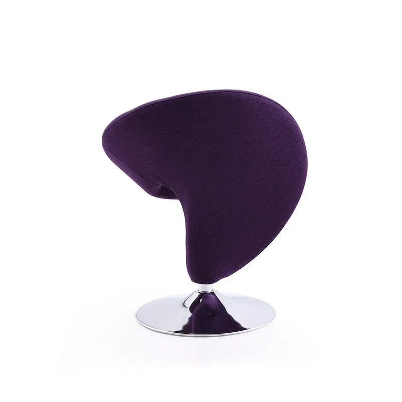 Fauteuil pivotant en mélange de laine et chrome Curl de Manhattan Comfort (lot de 2)