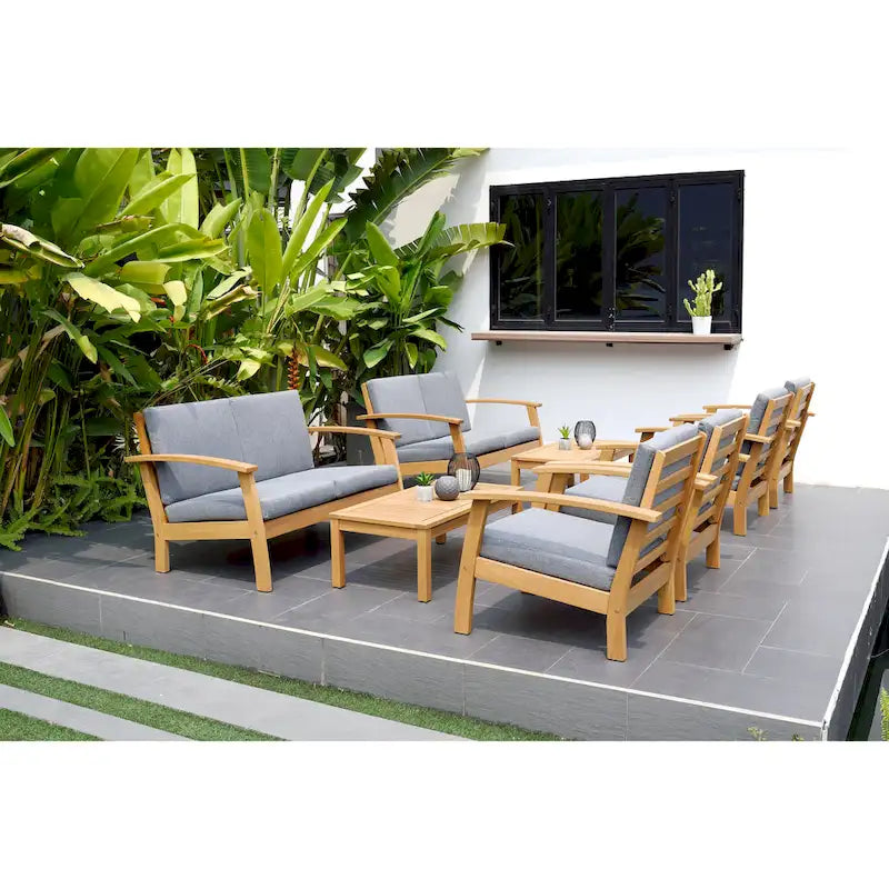 Amazonia FSC Certified Wood 8pc Outdoor Patio Seating Set