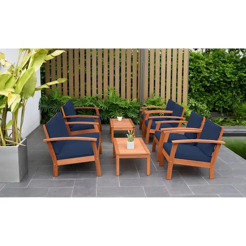 Ensemble de 8 meubles de jardin Amazonia en bois certifié FSC